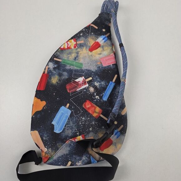 Kavu Rope Sling Bag Backpack Stars Moon Galaxy Space Pop Frozen Popsicles NWOT - Picture 3 of 10